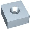 Plaquette amovible 43 x 43 x 19,5, angles arrondis R1,5, alésage fraisé