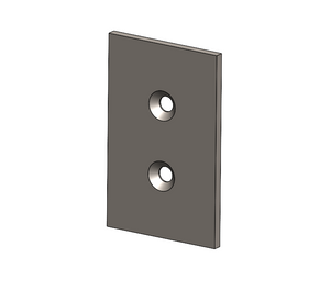 Trocknerplatte 220x140x10, 2x kegelige Senkbohrung für  M16