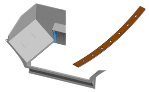 Profilo per fondo a pettine 60x10x771, bocchetta a imbuto P101 771x60 